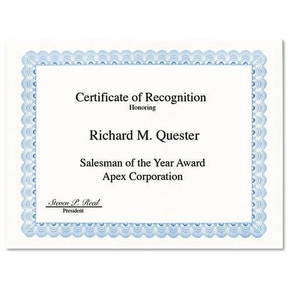 Products Parchment Paper Certificates, 81/2 X 11, Blue