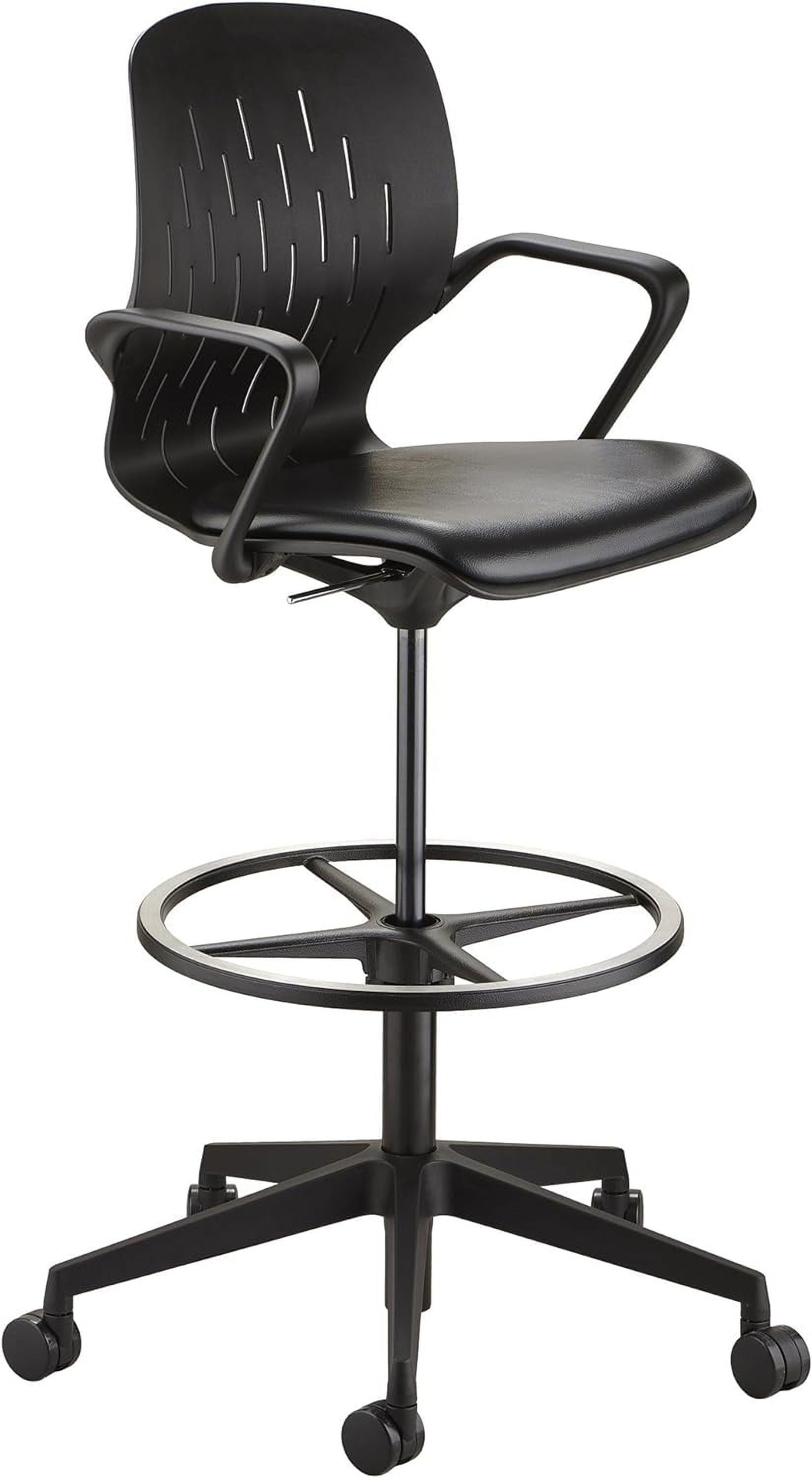 ErgoFlex Black Vinyl Swivel Extended-Height Office Chair