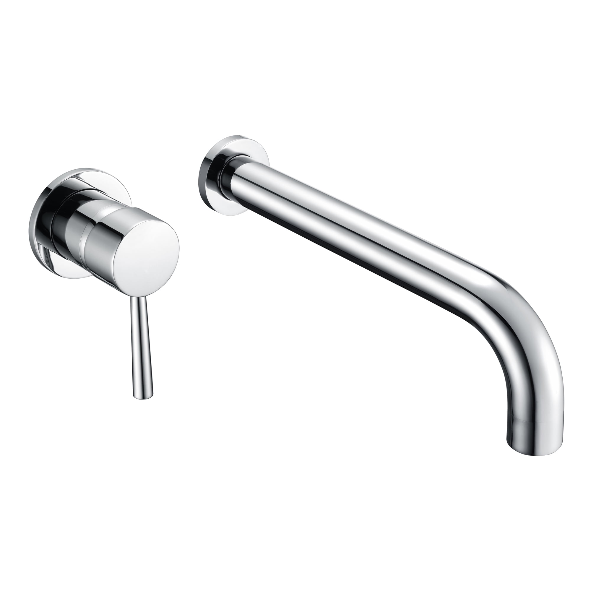 Chrome Single Handle Wall Mount Tub Faucet with Long Spout
