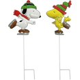 thumbnail image 1 of Productworks 59336-MYT 24 in. Peanuts Characters Assorted Christmas Decorative Metal Stakes, Multi Color, 1 of 7