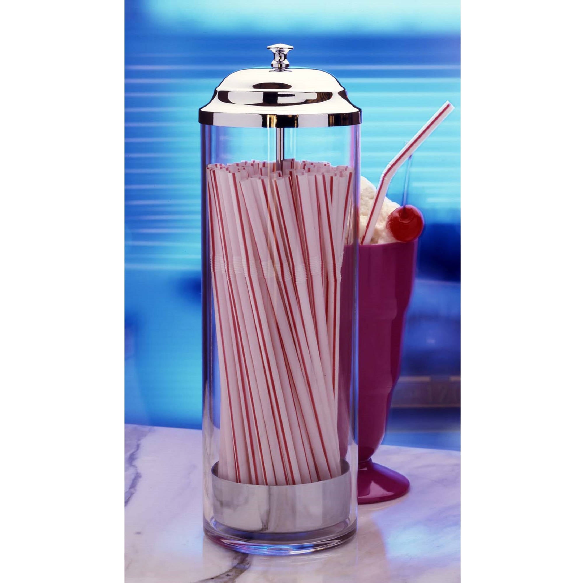 Choice Acrylic Straw Dispenser for Unwrapped Standard Sized Straws Up to  10 Long, 0.25 Diameter