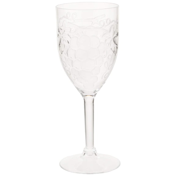 Prodyne Embossed Grape Acrylic Wine Glass, 10 Ounce, White
