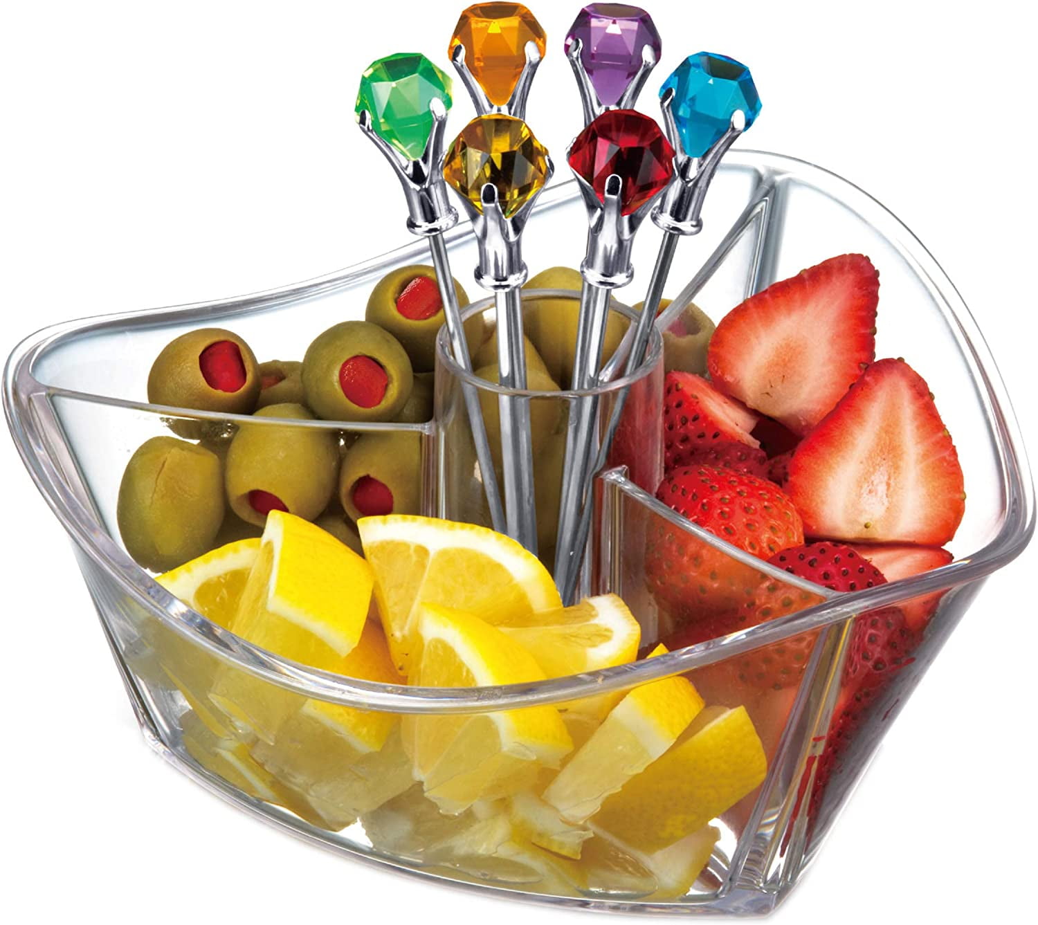 Prodyne GS7C HAPPY HOUR Acrylic Garnish Server, Clear