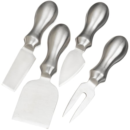 Prodyne Stainless Steel Cheese Knives, Set of 4, Silver