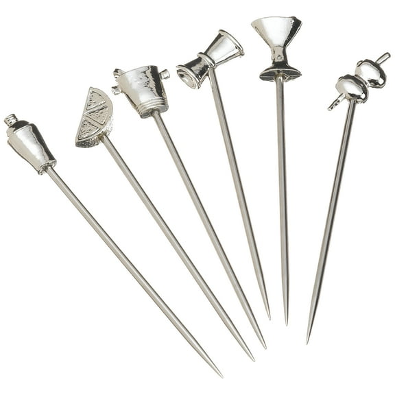 Prodyne MP-9 Stainless Steel and Pewter Martini Picks, Set of 6