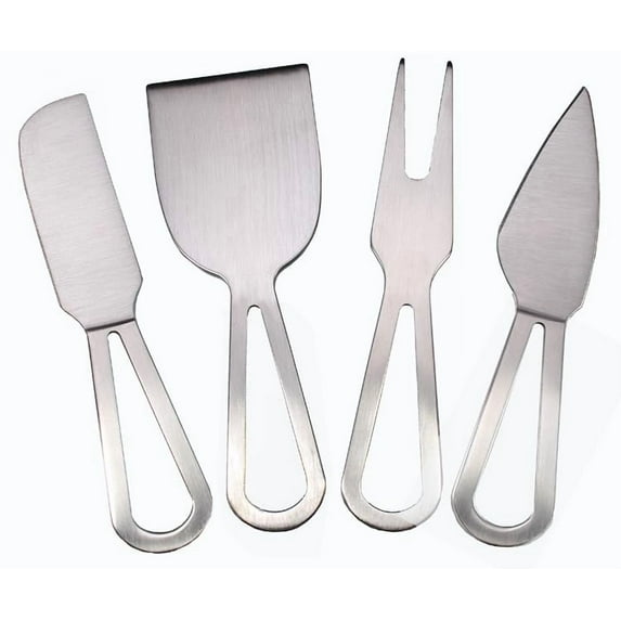 Prodyne Set of 4 Cheese Knives Set, All Stainless Steel Knives