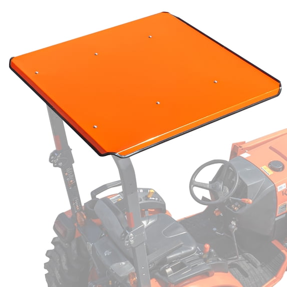 Universal Tractor Canopy – One Piece Steel Sun Shade (Orange) for ROPS
