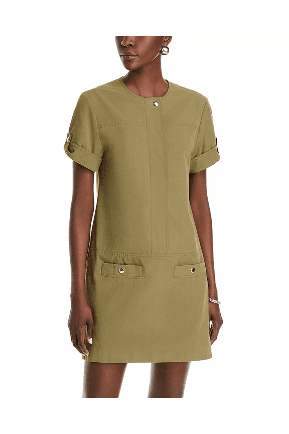 White Label DARK OLIVE Women's Watson Rumpled Dress, US 4