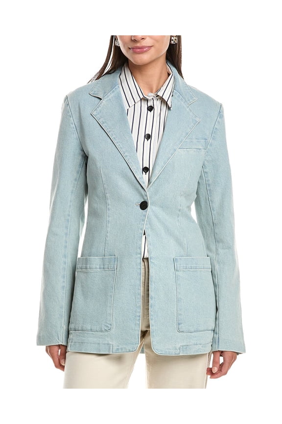 White Label womens  Freya Denim Blazer, 0, Blue