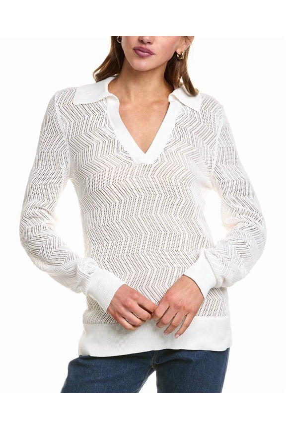 White Label womens Nicolo Knit Sweater, l, White