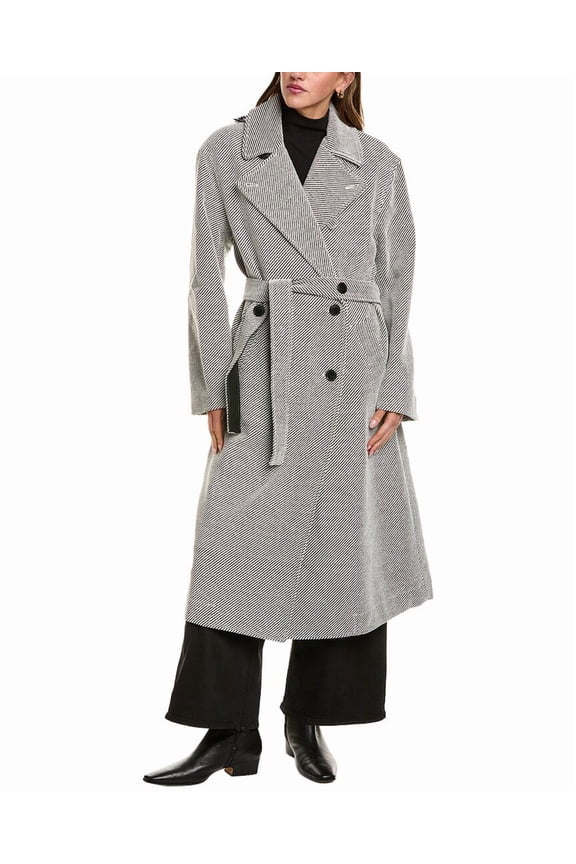White Label womens Ronan Wool-Blend Coat, xs, White