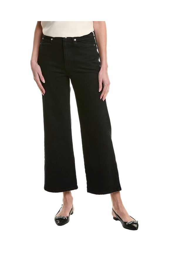 White Label womens Sadie Denim Wide Leg Pant, 2, Black