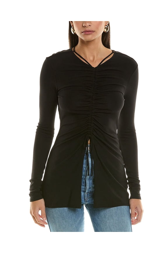 womens  White Label Butterfly Top, 0, Black