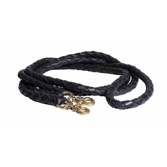 Professional's Choice Braided Roping Reins - Durable Non-Slip Polypropylene Equestrian Horse Riding Reins Black