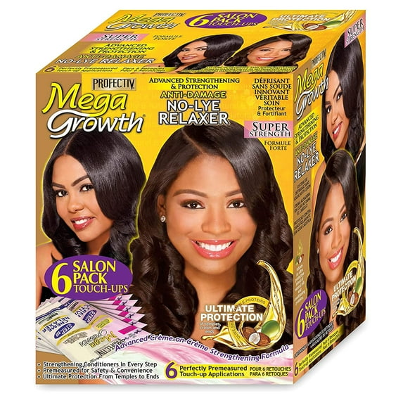 Profectiv MegaGrowth Anti-Damage No-Lye Relaxer, Super, 6 Touch-up Applications, Pack of 6