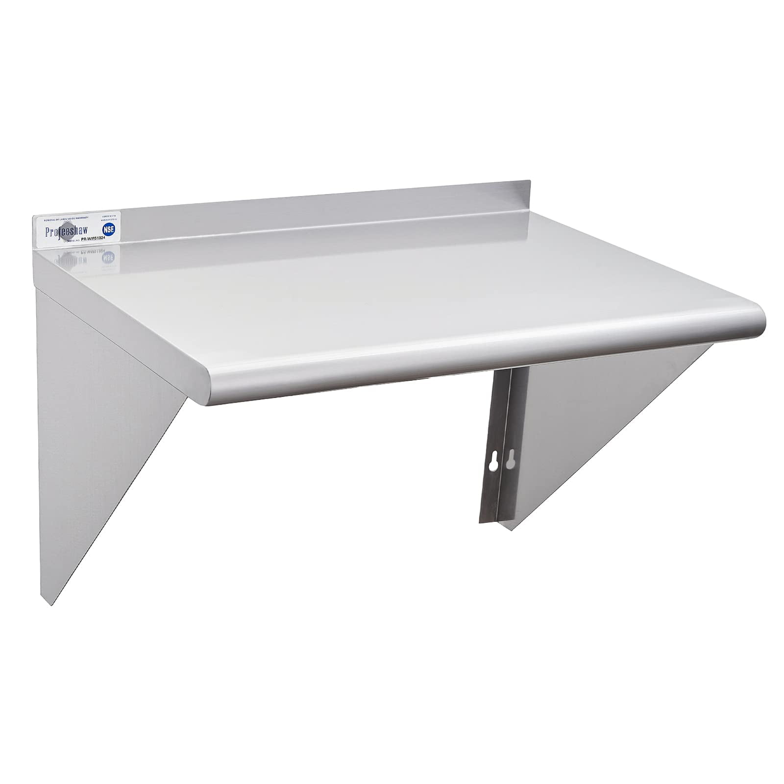 "Profeeshaw 18"" x 24"" 300 lb NSF Stainless Steel Metal Shelves