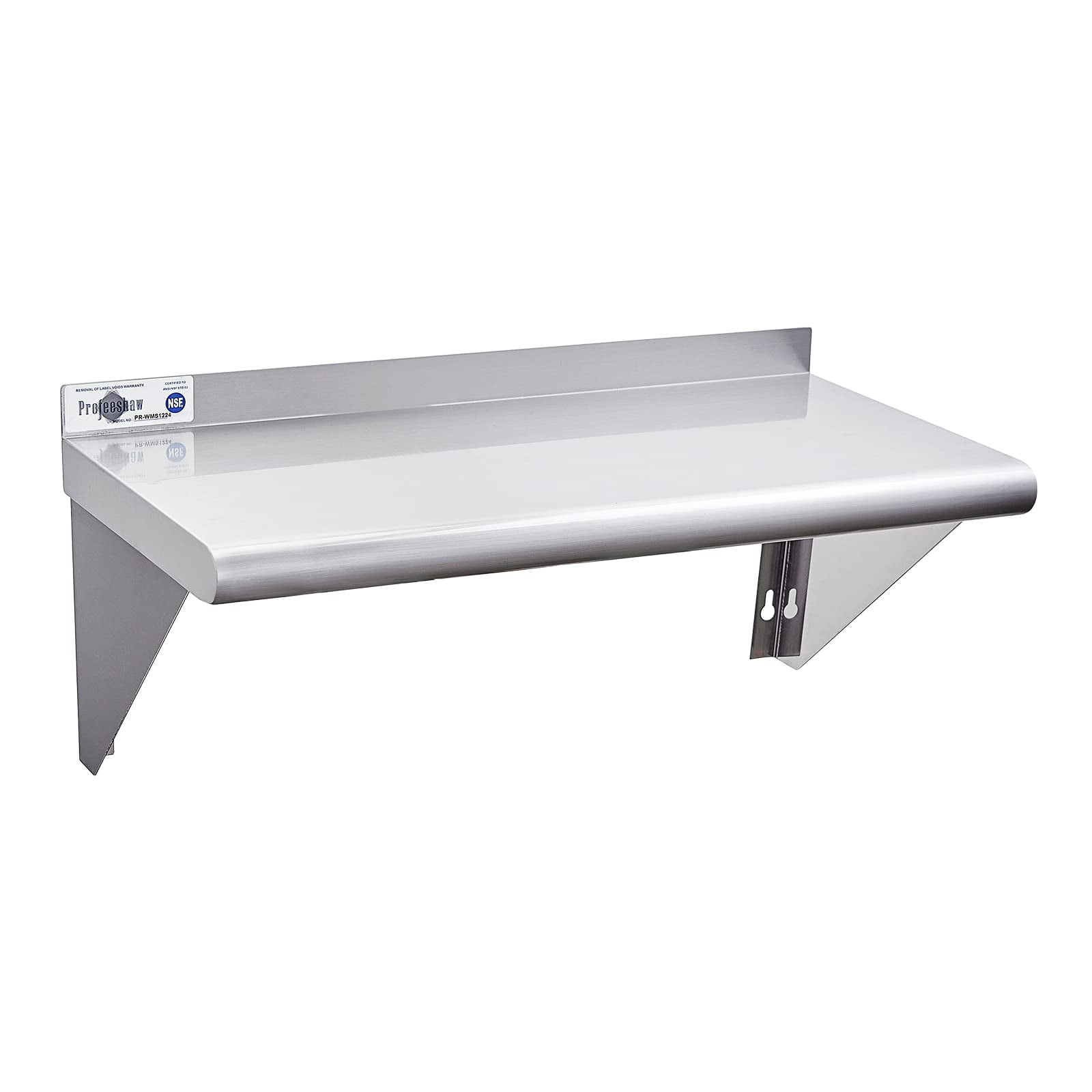 Profeeshaw 18" x 36" 350 lb Commercial NSF Stainless Steel Shelf Wall