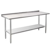 Profeeshaw NSF Stainless Steel 24" x 72" Commercial Kitchen Prep & Work Table with Undershelf and Backsplash