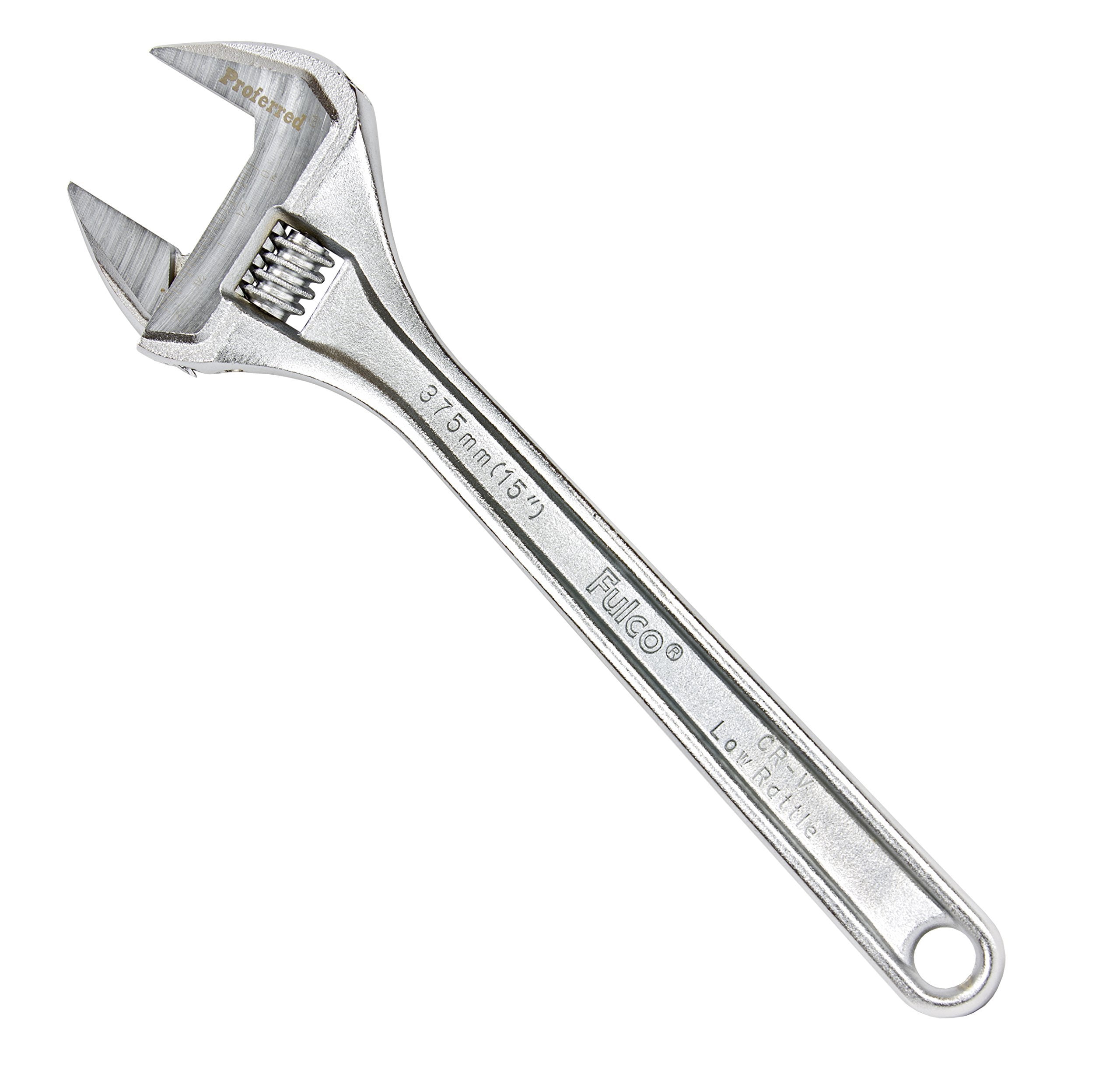 Proferred T05056 Standard Adjustable Wrench, Chrome Finish, 15"