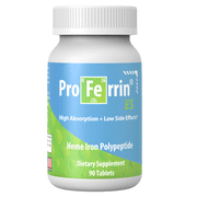 Proferrin ES- 10.5mg of high Absorbing Heme Iron Polypeptide. Made in The USA. 90 Tablets. Easy on The Gut. Not affected by Coffee, Calcium, or PPIs.