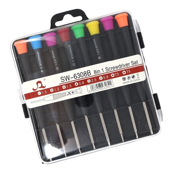 Profession 8 Piece Screwdriver Kits Rotating Caps Design For Tight Space Appliance and Phone Disassembly 8pcs