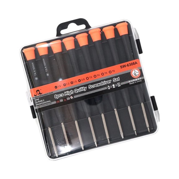 Profession 8 Piece Screwdriver Kits Rotating Caps Design For Tight Space Appliance and Phone Disassembly 8pcs
