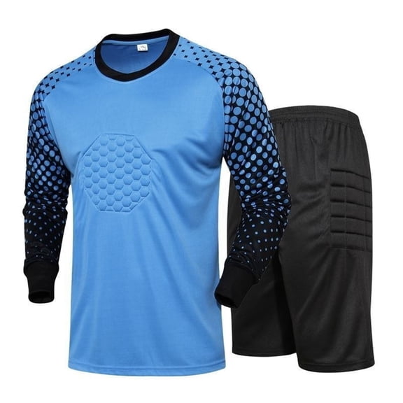 Profession Goalkeeper Soccer Jersey, Goalie Shirts, Youth Child Men Football Suit with Sponge Protection Doorkeeper Adult Shirt and Shorts