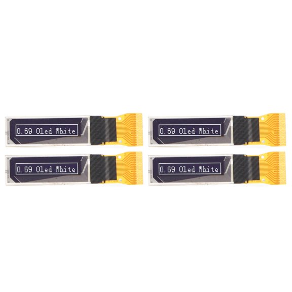 Professional 0.69 Inch OLED LCD Display Module SPI IIC 14 Pin 96x16 Resolution Digital Screen Accessory Board Kit for Microcontrollers and Smart Devices, 4-Pack (0.69 in / 1.75 cm)