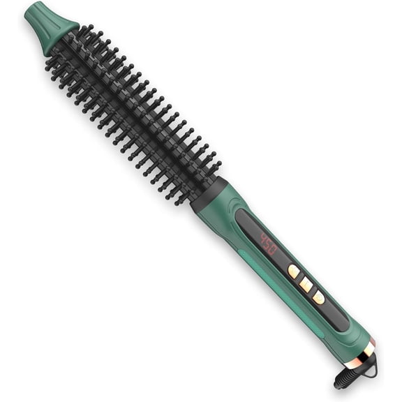Professional 1/2 Inch Mini Thermal Round Brush for Short Hair and Bangs,Small Heated Volume Styling Brush with 12 Adjustable Temperature Settings,Ceramic Tourmaline Precision Styler for Men and Women