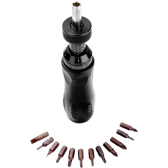 Professional 1/4" Drive Torque Screwdriver Set with Scale, 10-70 in/lbs Range & 1 in-lb Increment, Includes Bits & Case - Ideal for Electricians and Precision Mechanics