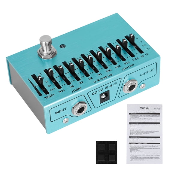 Professional 10 Equalization Pedal Equalizers Pedal Broad Frequency Control Portable Equalizers Device Alloy Texture for Guitar