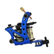 Professional 10 Wraps Tattoo Coils Machine Blue Kingfisher Electroplated Iron Frame Tattoo Machine without Hook Wire