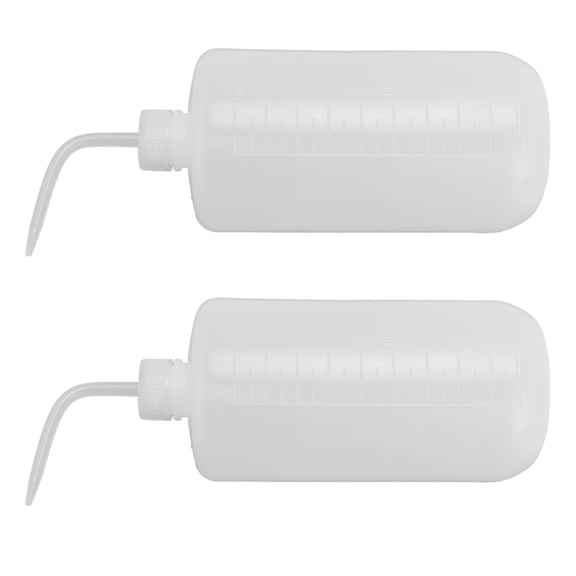 Professional 1000ml Plastic Wash Bottle Set (2-Pack) - Laboratory Squeeze Dispenser with Narrow Mouth for Science Experiments, Gardening, and Solvent Storage