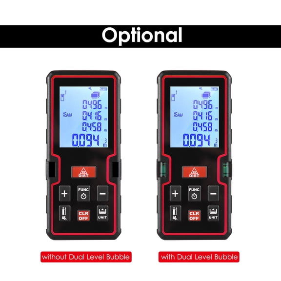 Professional 100m Digital Laser Distance Meter with LCD Backlight and Dual Horizontal Bubbles - Compact Measuring Tool for Construction and DIY