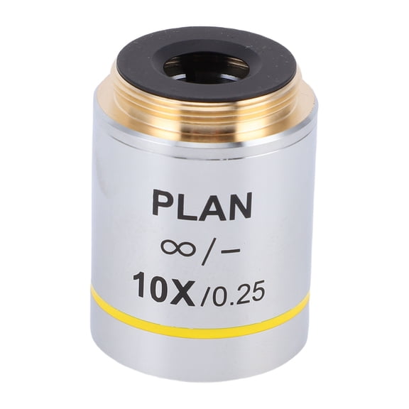 Professional 10X Plan Infinity Microscope Objective Lens with 20.2mm 0.8in RMS Thread Biological Microscope Accessory for Education Research Healthcare (0.8 inches / 20.2 mm)