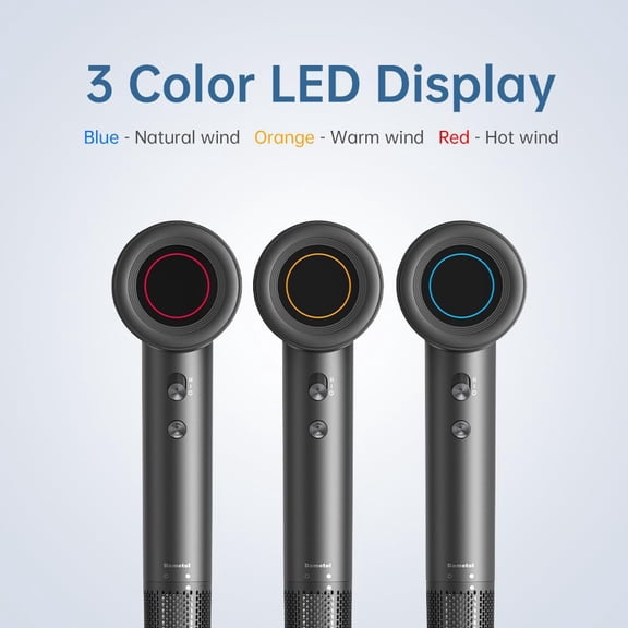 Professional 110000RPM Hair Dryer with Smart Temp Control Low Noise Magnetic Concentrator for Women Girls Kids Salon-Grade Blowouts at Home Travel Gray