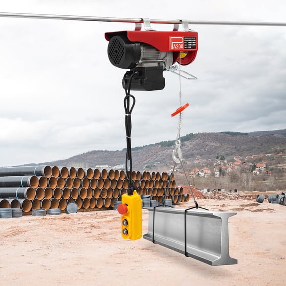 Professional 110V Electric Hoist, 480W Pure Copper Motor & 220lb/100kg Capacity for Garage, Workshop, Warehouse Lifting