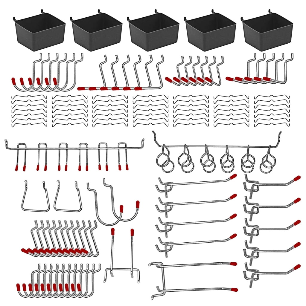 Professional 114pc Pegboard Storage with Sturdy Iron Metal Hook for Workshop and Craft Supplies Household
