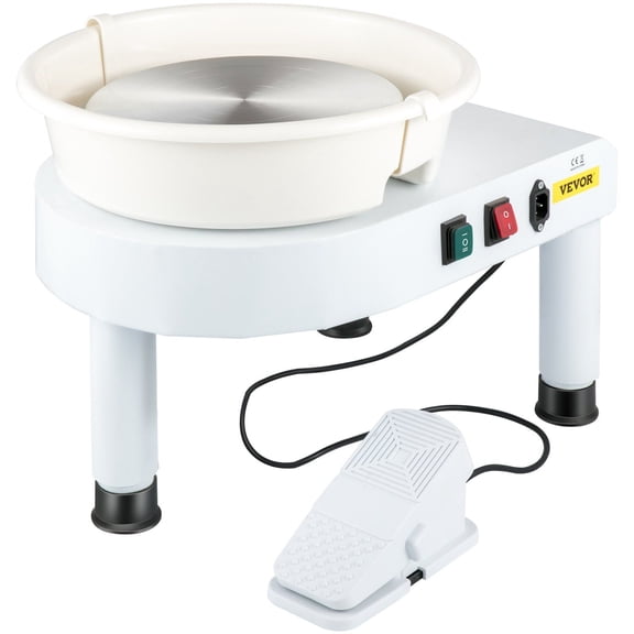 Professional 11in Ceramic Wheel Machine - Adjustable Lift Legs & Foot Pedal for Pottery Making
