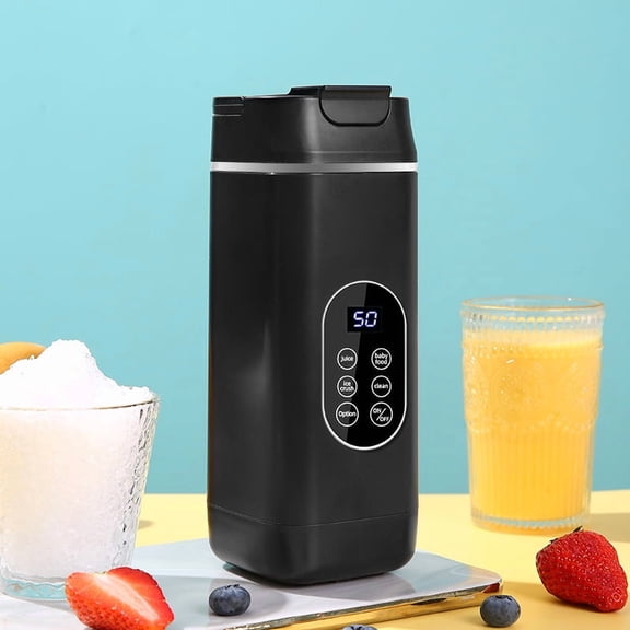Professional 12-Blade Portable Blender, USB Rechargeable Juicer Cup with LED Smart Display, Powerful Ice Crusher for Smoothies & Baby Food, Travel Handheld