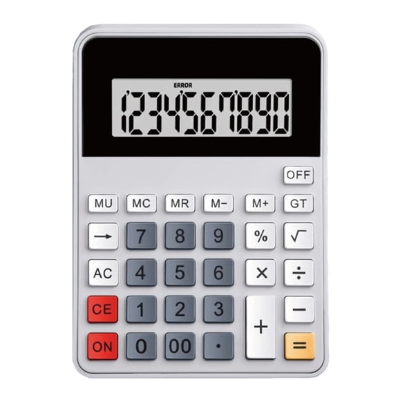 Professional 12-Digit Desktop Calculator Clear Tilted Screen & Sensitive Keypad for Finance Use