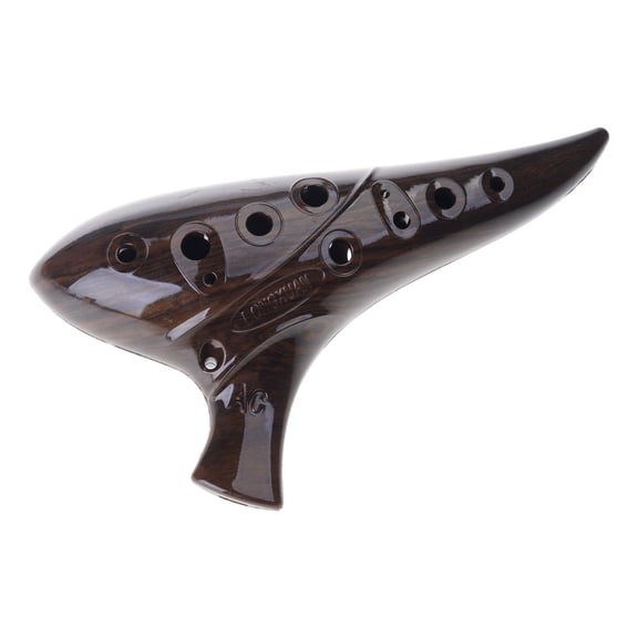Professional 12 Hole Ceramic Ocarina Wide Octave Ranges Easy to Learn Wind Instrument for School Bands and Performers