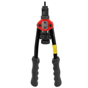 Professional 12 in Labor-saving Hand Riveter & Double Insert Manual Rivet Gun with 50 Nuts (12 in / 30.5 cm)