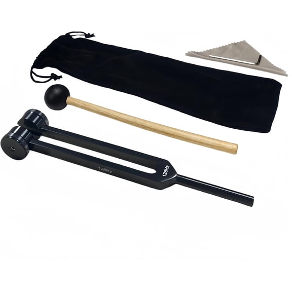 Professional 128Hz Tuning Forks Black (Otto Style) for , , and  - Multi-Frequency Tuning Fork Kit for Sound , Meditation, Chakra Balancing