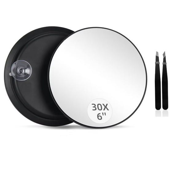 Professional 12X Magnifying Mirror Attaches To Any Smooth Surface