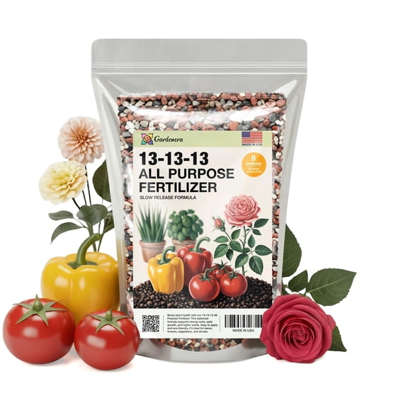 ⭐ Professional 13-13-13 All Purpose Garden Fertilizer – All Purpose Plant Food 13 13 13 for Outdoor Grass, Vegetables, Roses, Flowers, Shrubs, Trees. Lawns, Gardens, Potted Plants (8 OZ)