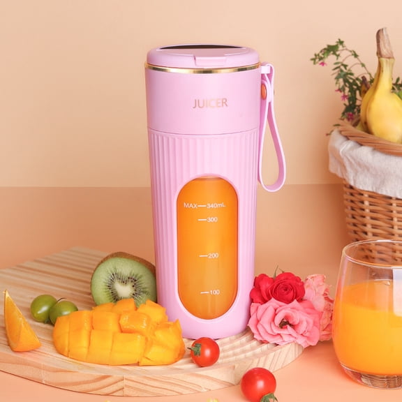 Professional 14-Blade Portable Blender for Smoothies, 340ml Personal Juicer Cup with Smart LED Display, Cordless Fruit Mixer for Gym and Trave