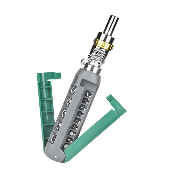 Professional 14 Piece Multiple Angle Ratcheting Screwdriver Tool Set Multiple Position Design and Resistant