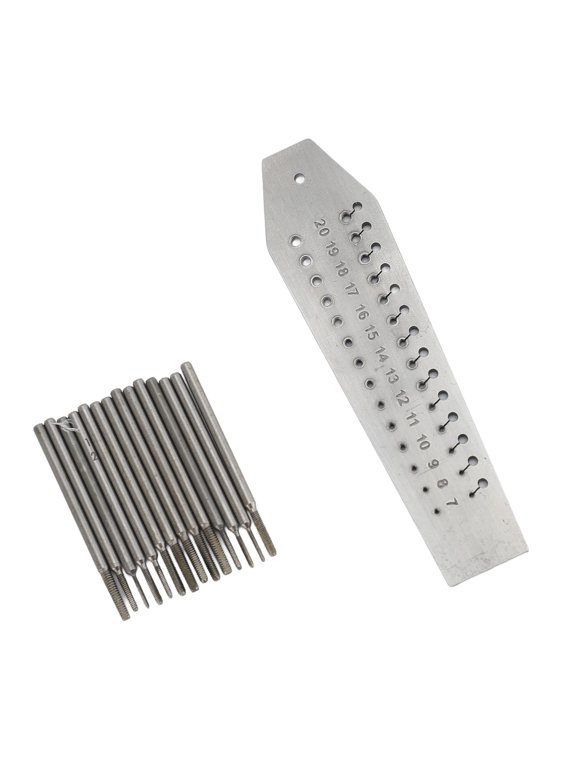 Professional 15-Piece Watchmakers Tap and Die Set 28 Hole Tapping Plate Mini Micro Jewelry Repair Tool Kit with 14 Taps for Watch Dials Stainless Steel Crafting Maintenance Equipment (3.1 in / 8 cm)