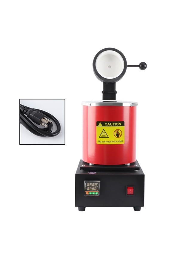 Professional 1500W Compact Gold Smelter Kit - 3KG Graphite Crucible Foundry for Jewelry Casting (Silver/Copper/Aluminum) - Vibrant Red Design